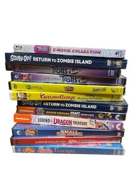 12) Mixed Kids DVD Movie Lot - Colorful Animated Favorites